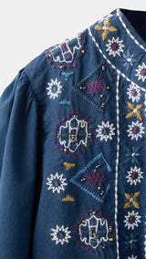 Mango blouse rania in navy - Image 4