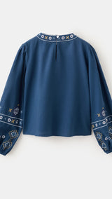 Mango blouse rania in navy - Image 5