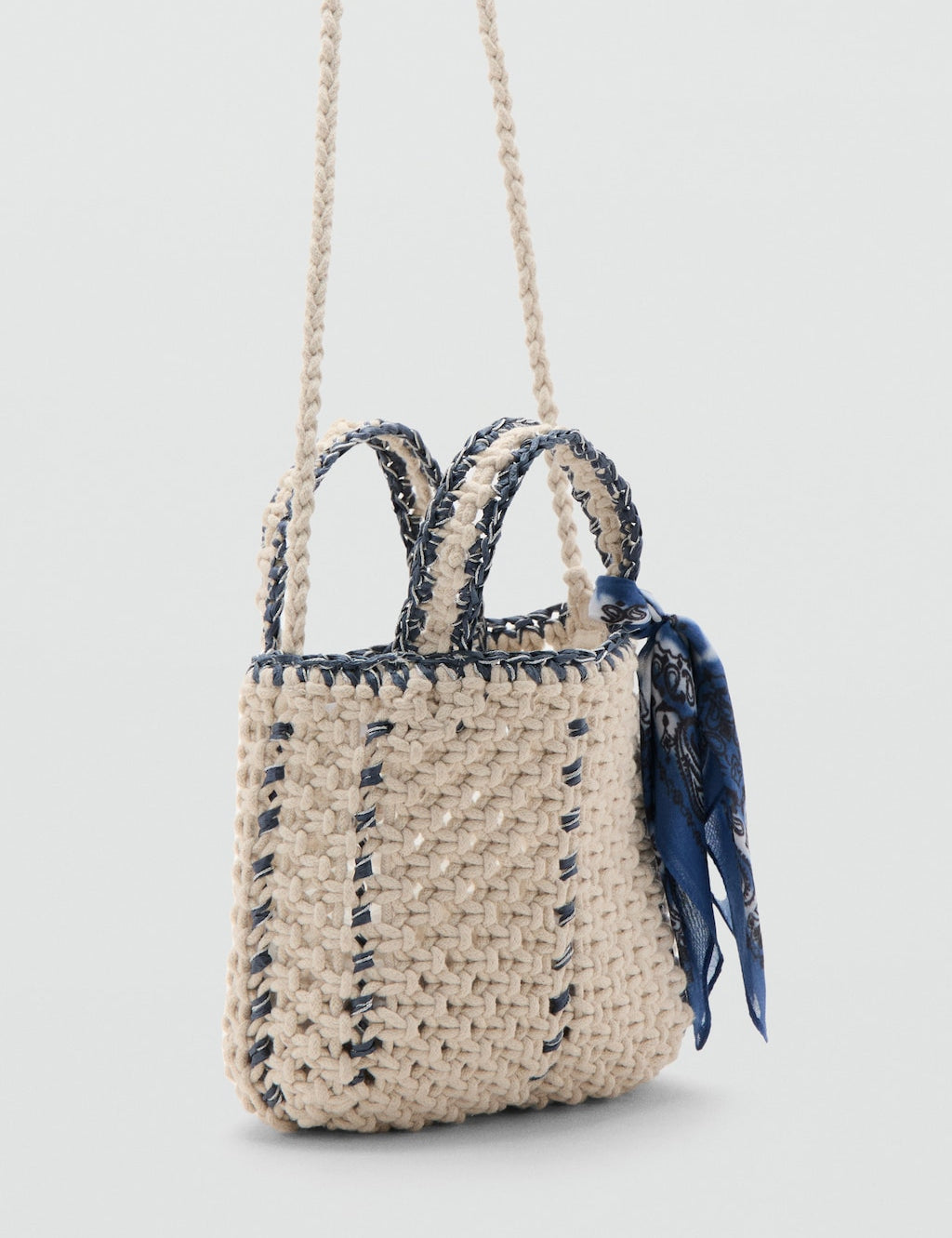 Mango mini bag macrame in sand - Image 1