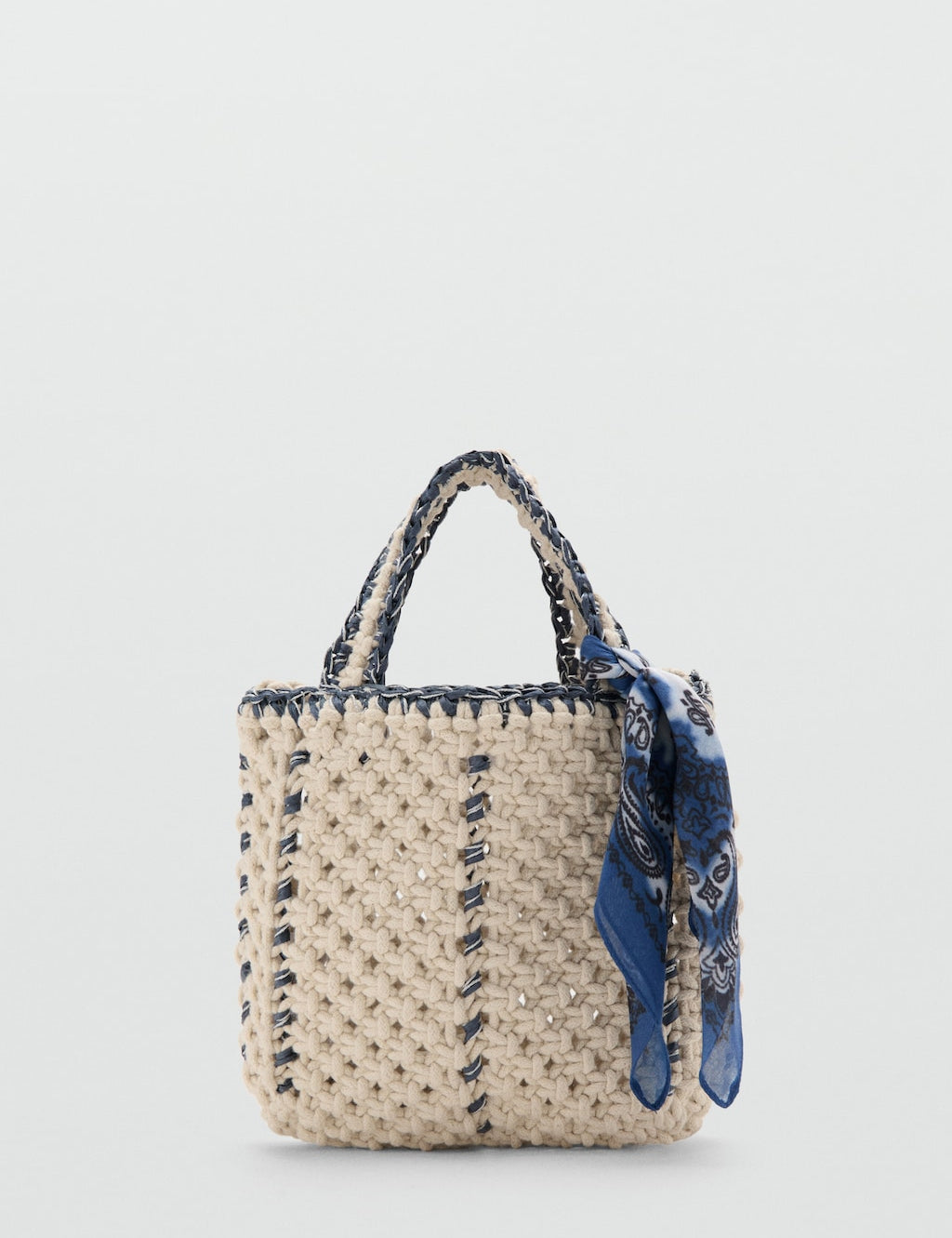Mango mini bag macrame in sand - Image 2