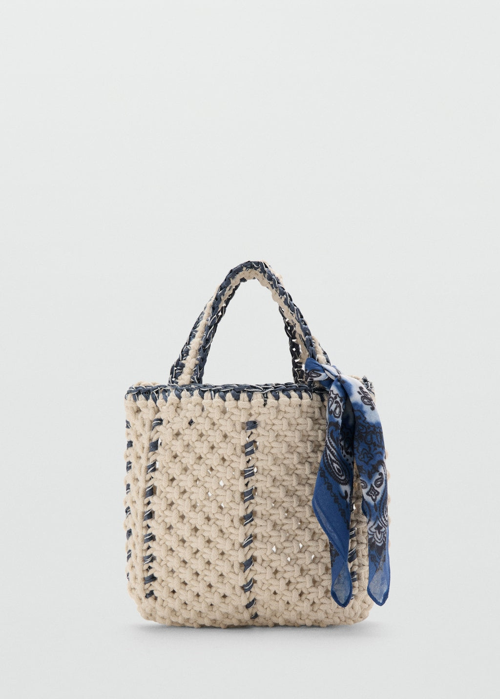 Mango mini bag macrame in sand - Image 2