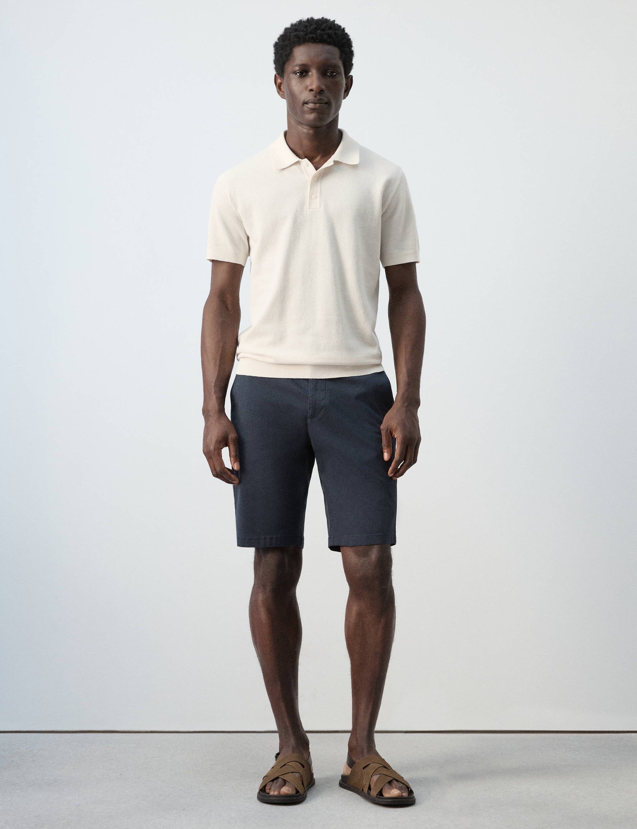 Mango poloshirt andrew in ivory-001