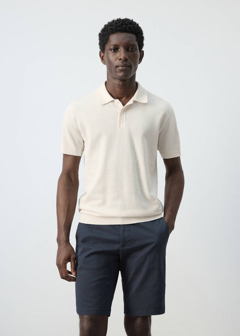 Mango poloshirt andrew in ivory