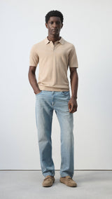 Mango poloshirt andrew in beige-001