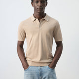 Mango poloshirt andrew in beige-002