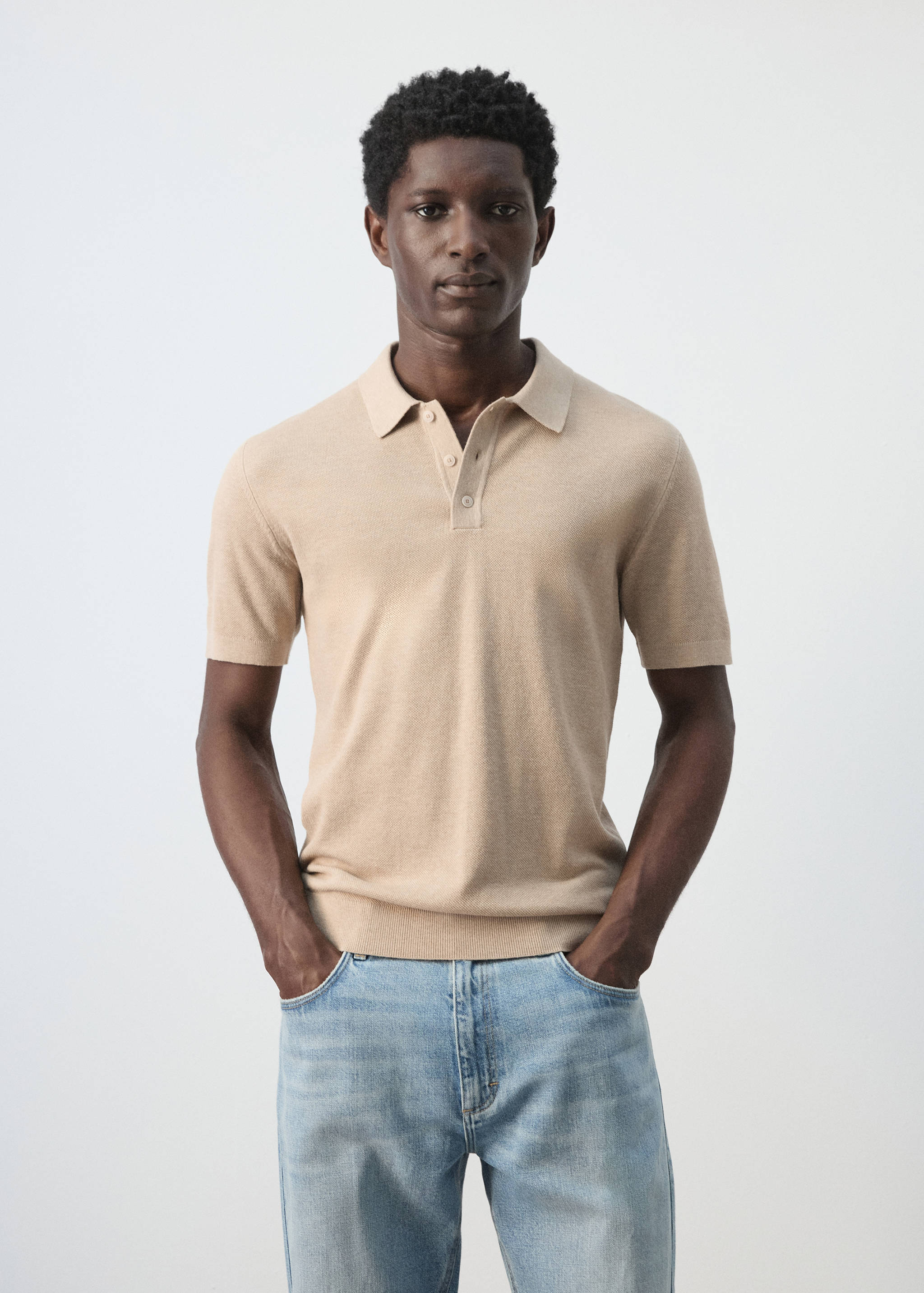 Mango poloshirt andrew in beige-002