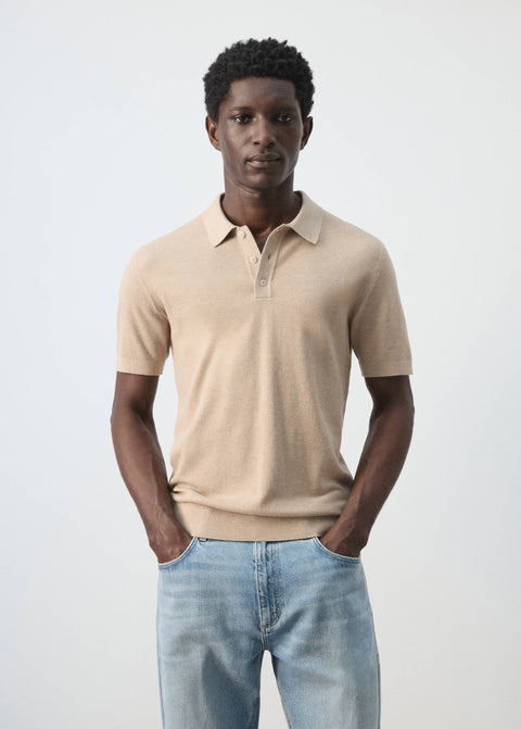 Mango poloshirt andrew in beige
