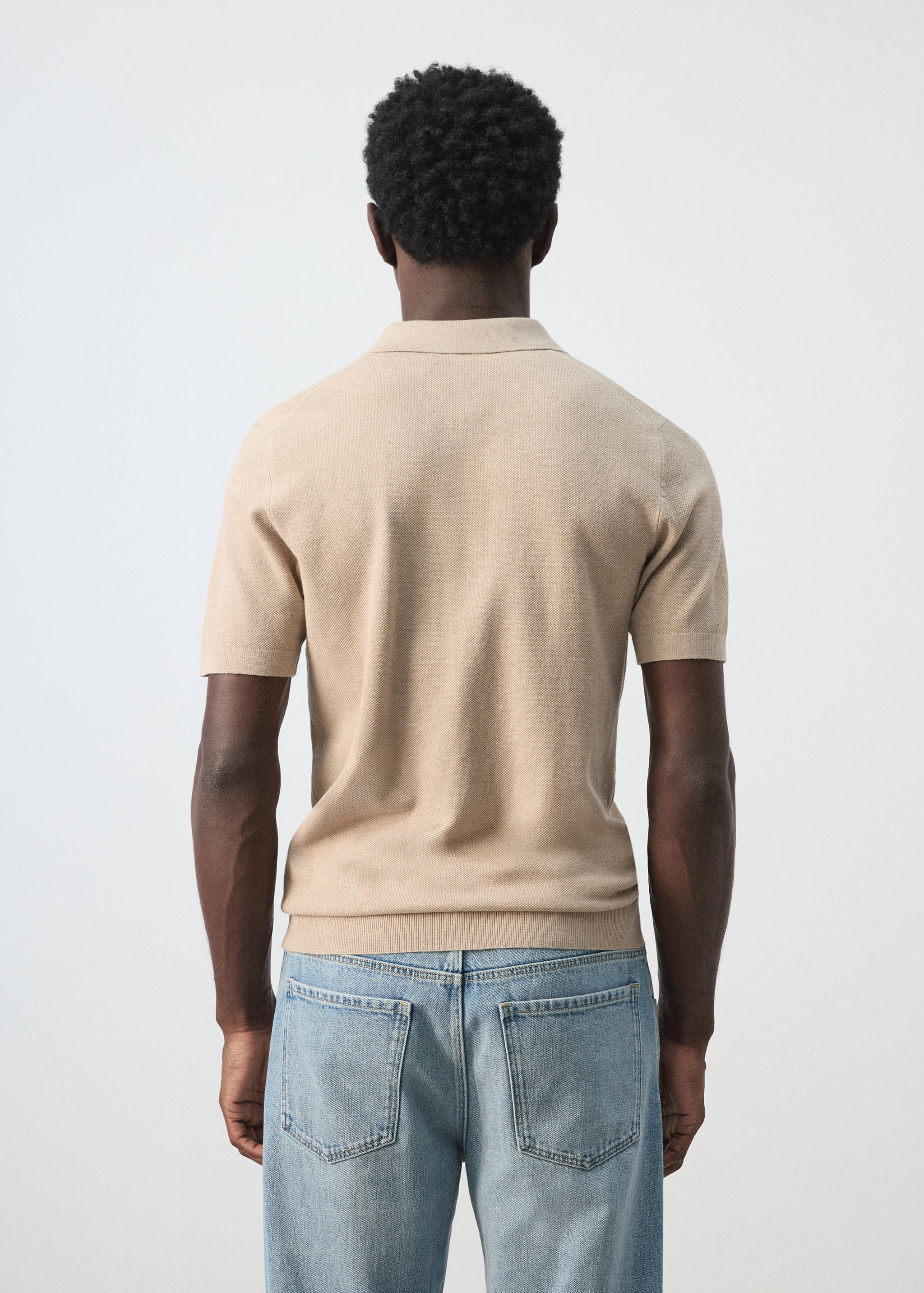 Mango poloshirt andrew in beige-003