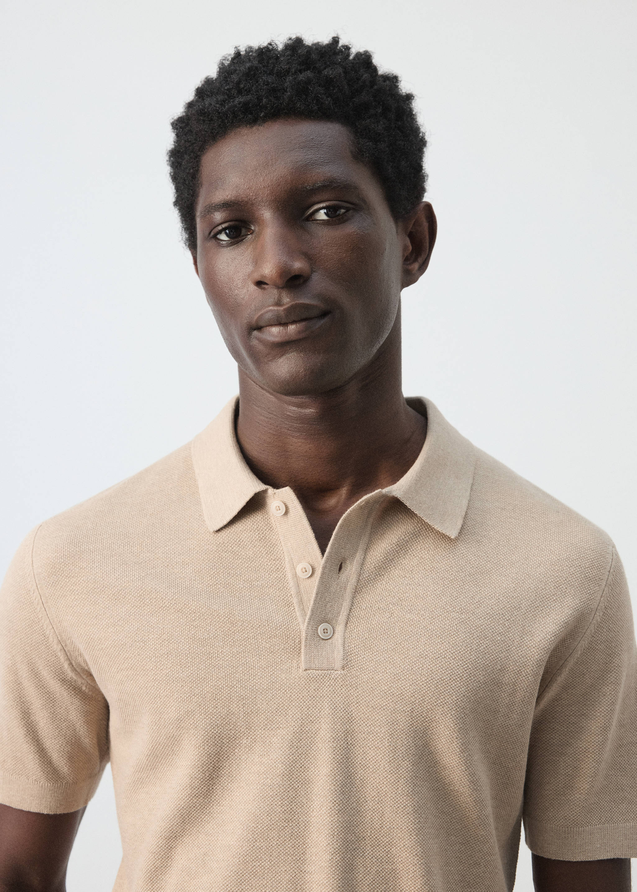 Mango poloshirt andrew in beige-004