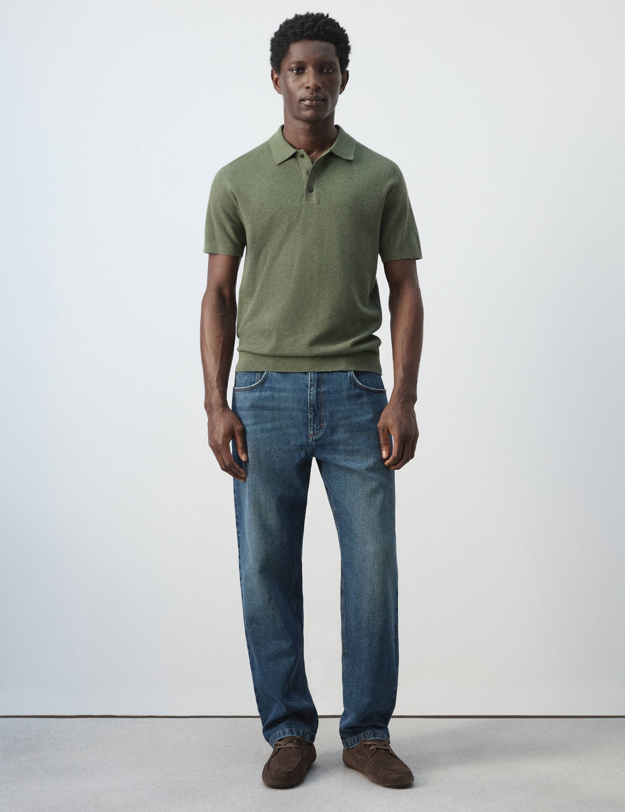 Mango poloshirt andrew in moss-001