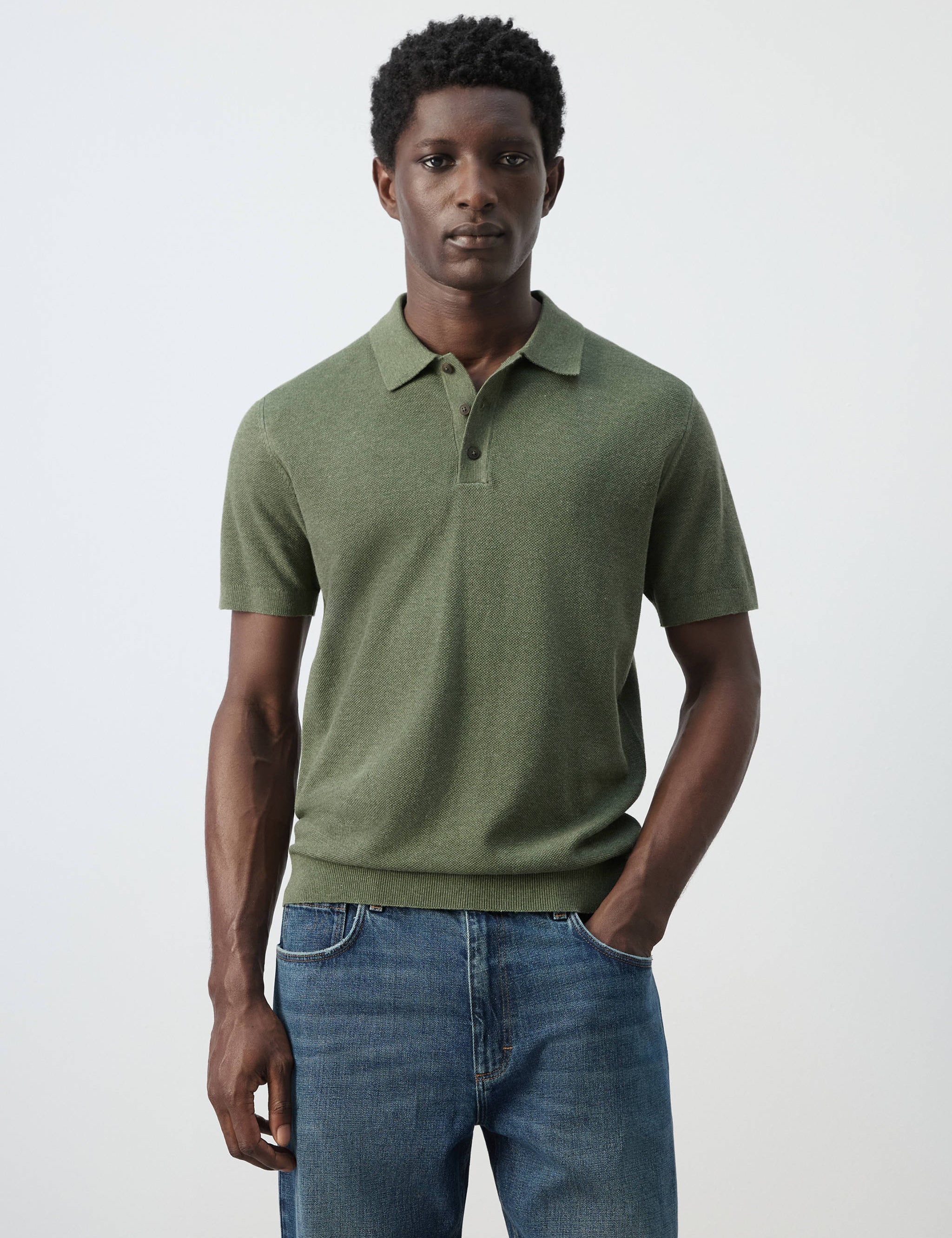 Mango poloshirt andrew in moss-002