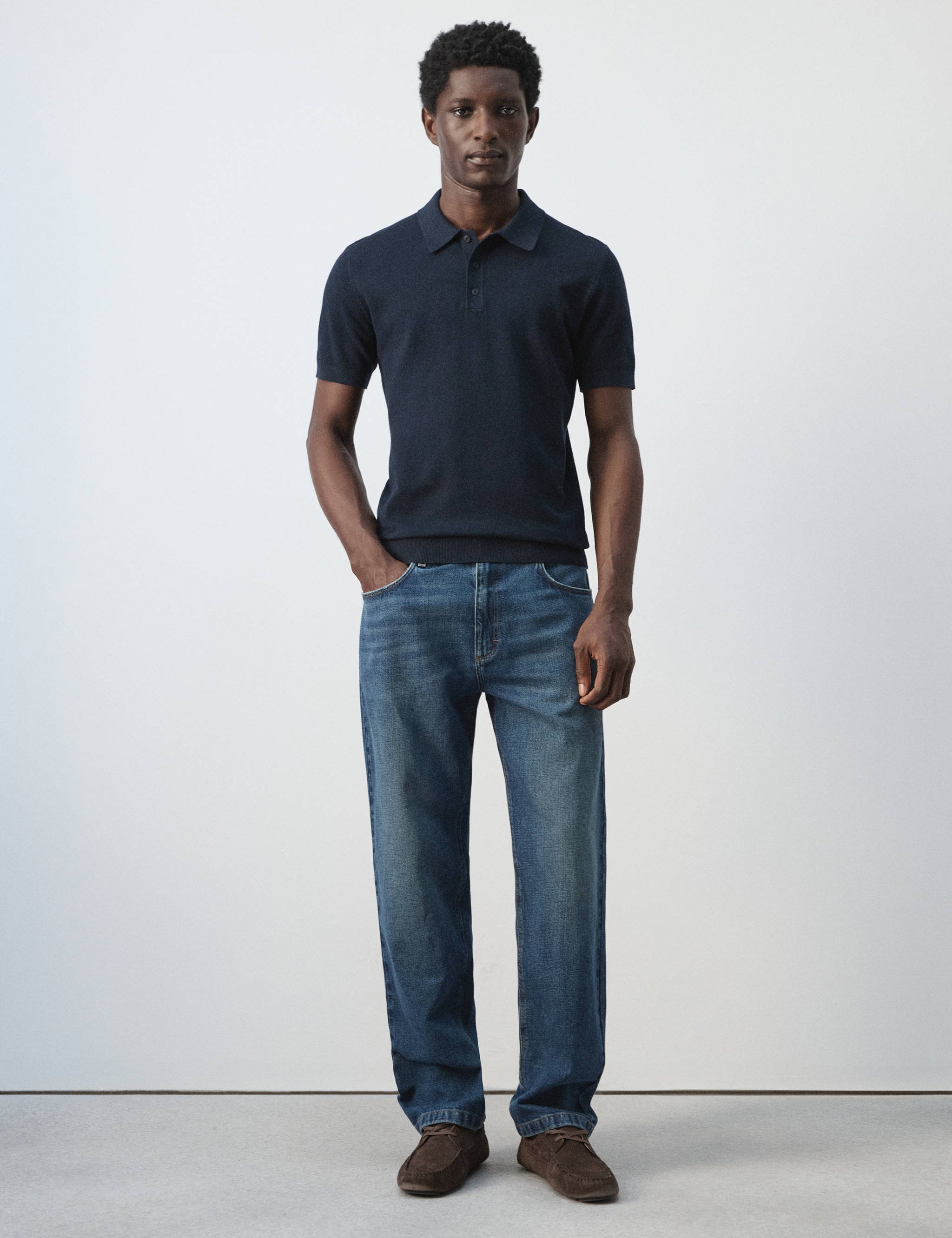 Mango poloshirt andrew in navy-001