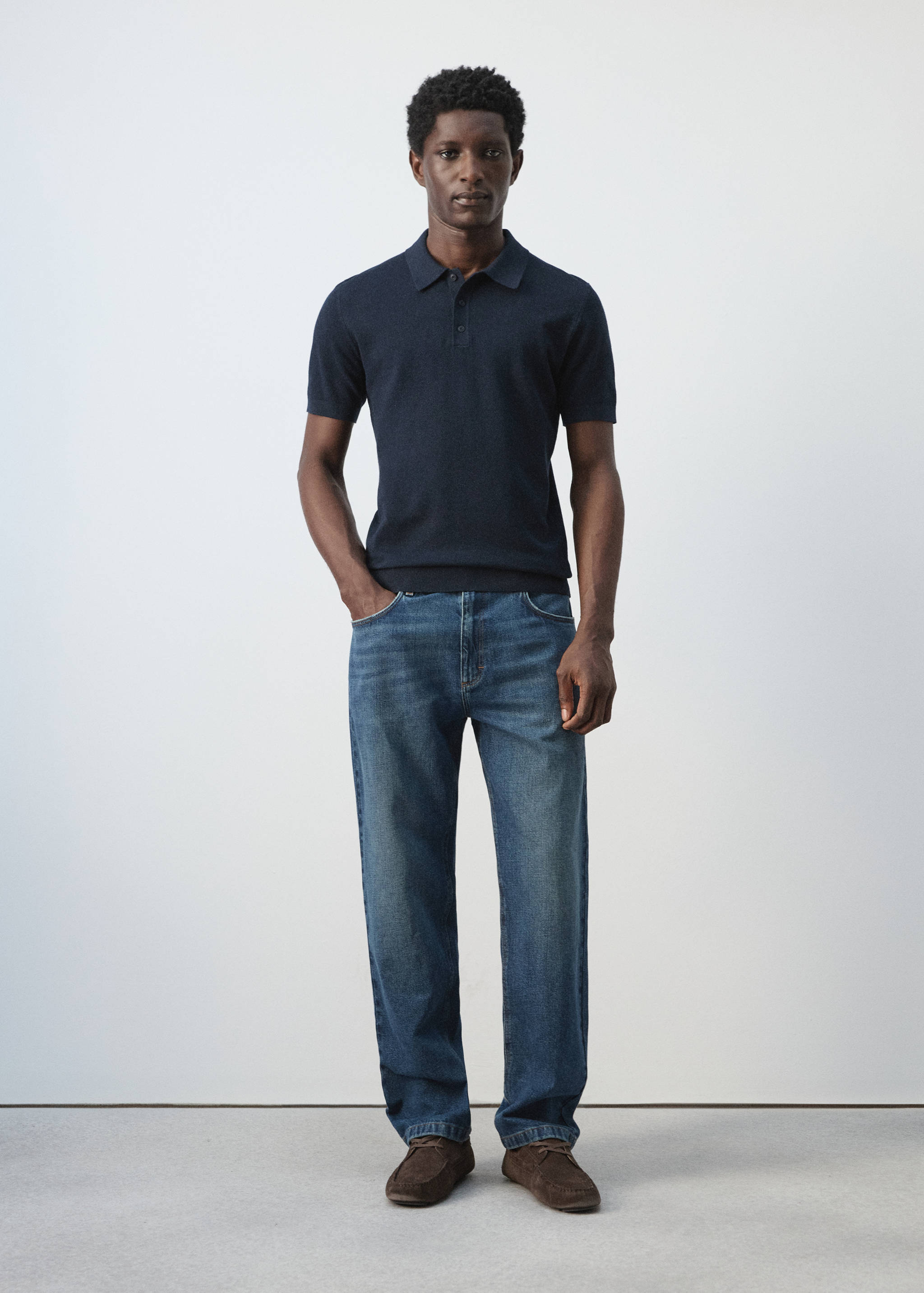 Mango poloshirt andrew in navy-001