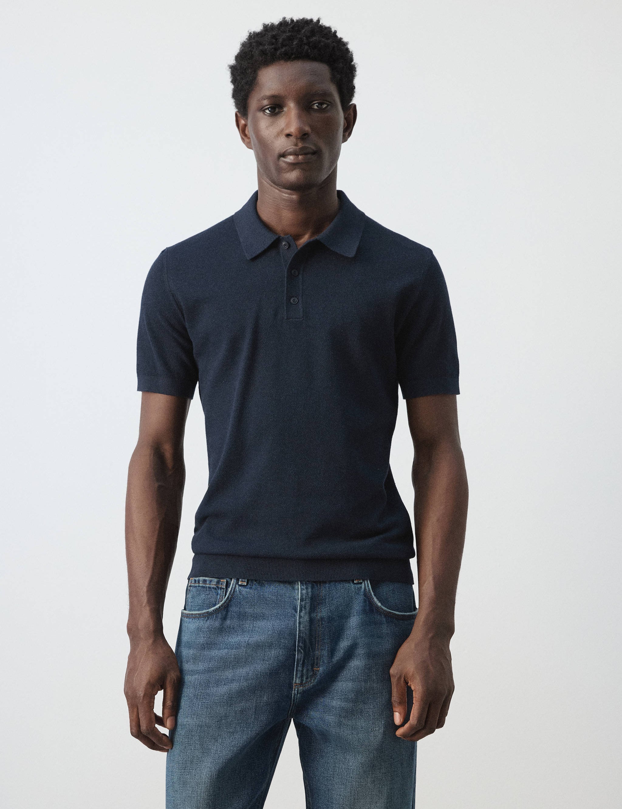 Mango poloshirt andrew in navy-002