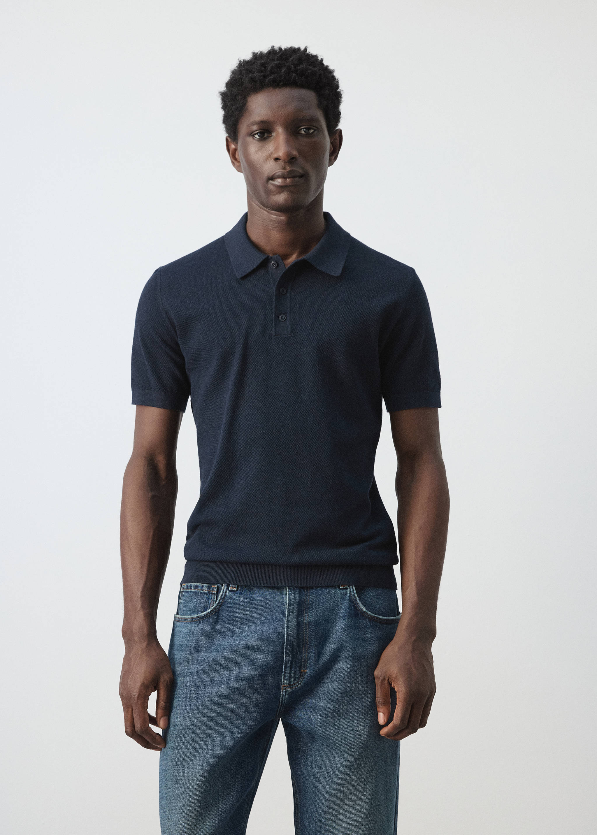 Mango poloshirt andrew in navy-002