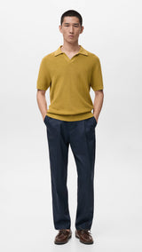 Mango poloshirt lino in color 19-001