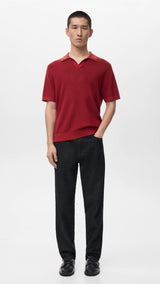 Mango poloshirt lino in red-001