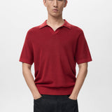 Mango poloshirt lino in red-002