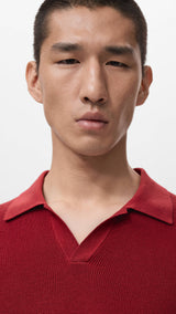 Mango poloshirt lino in red-004