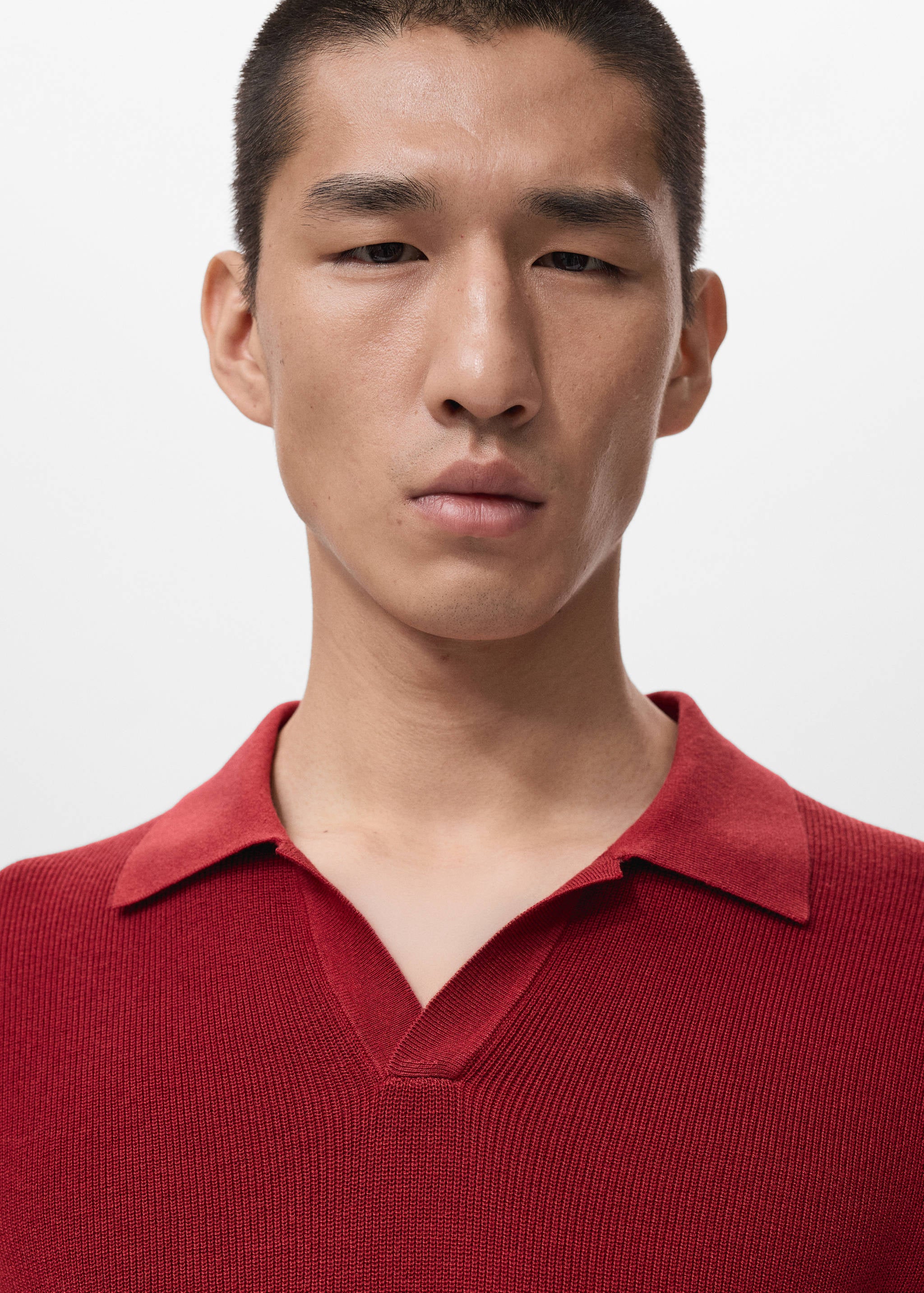 Mango poloshirt lino in red-004