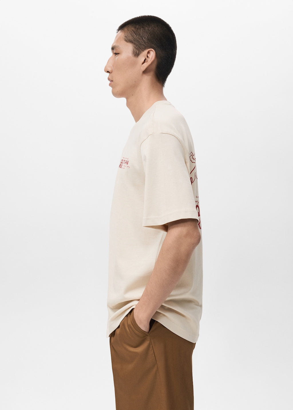 Mango t-shirt captainh in raw - Image 5