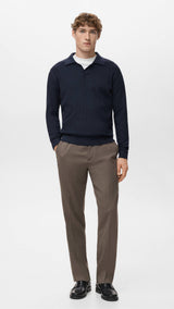Mango poloshirt antiguas in navy-001