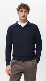 Mango poloshirt antiguas in navy-002