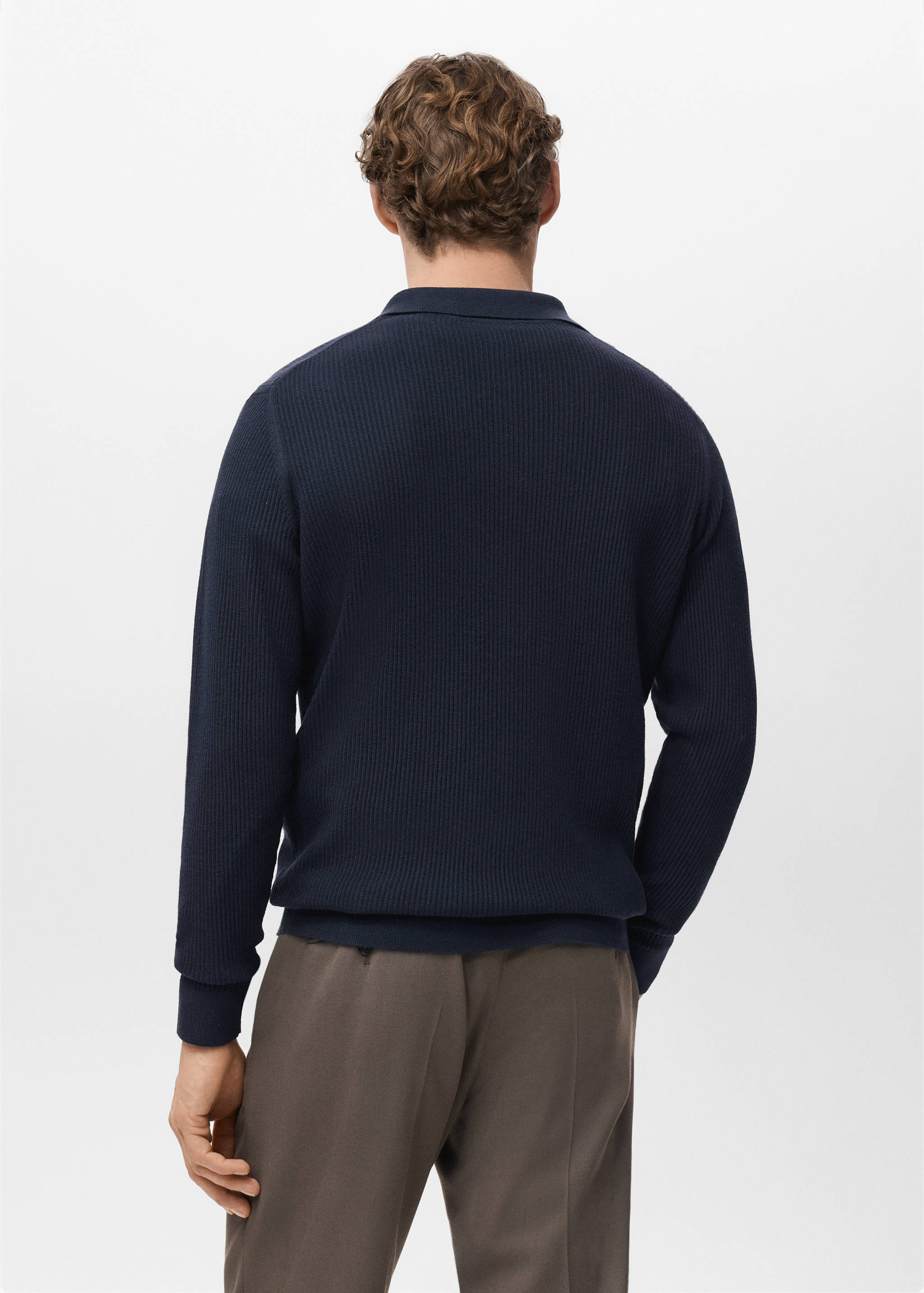 Mango poloshirt antiguas in navy-003
