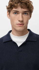 Mango poloshirt antiguas in navy-004