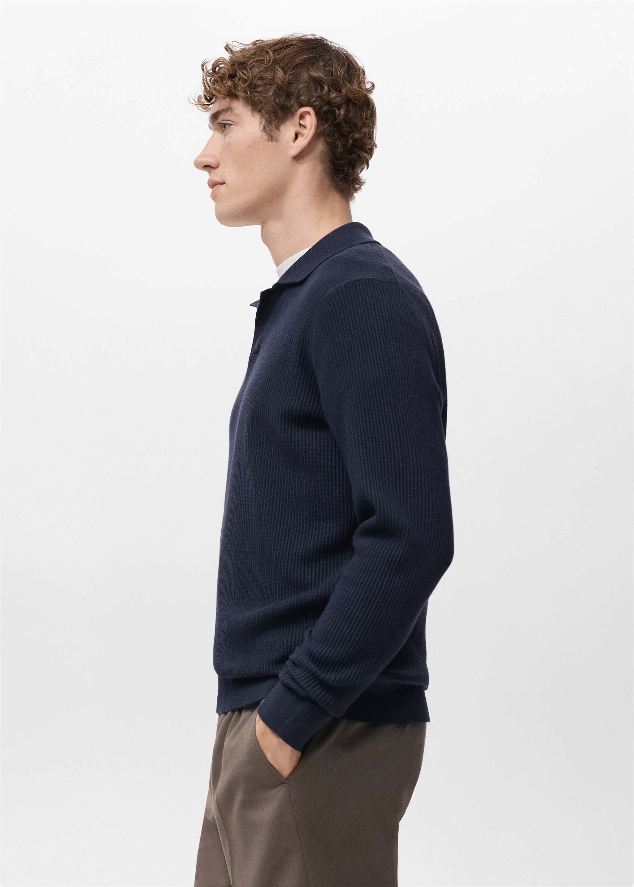 Mango poloshirt antiguas in navy-008