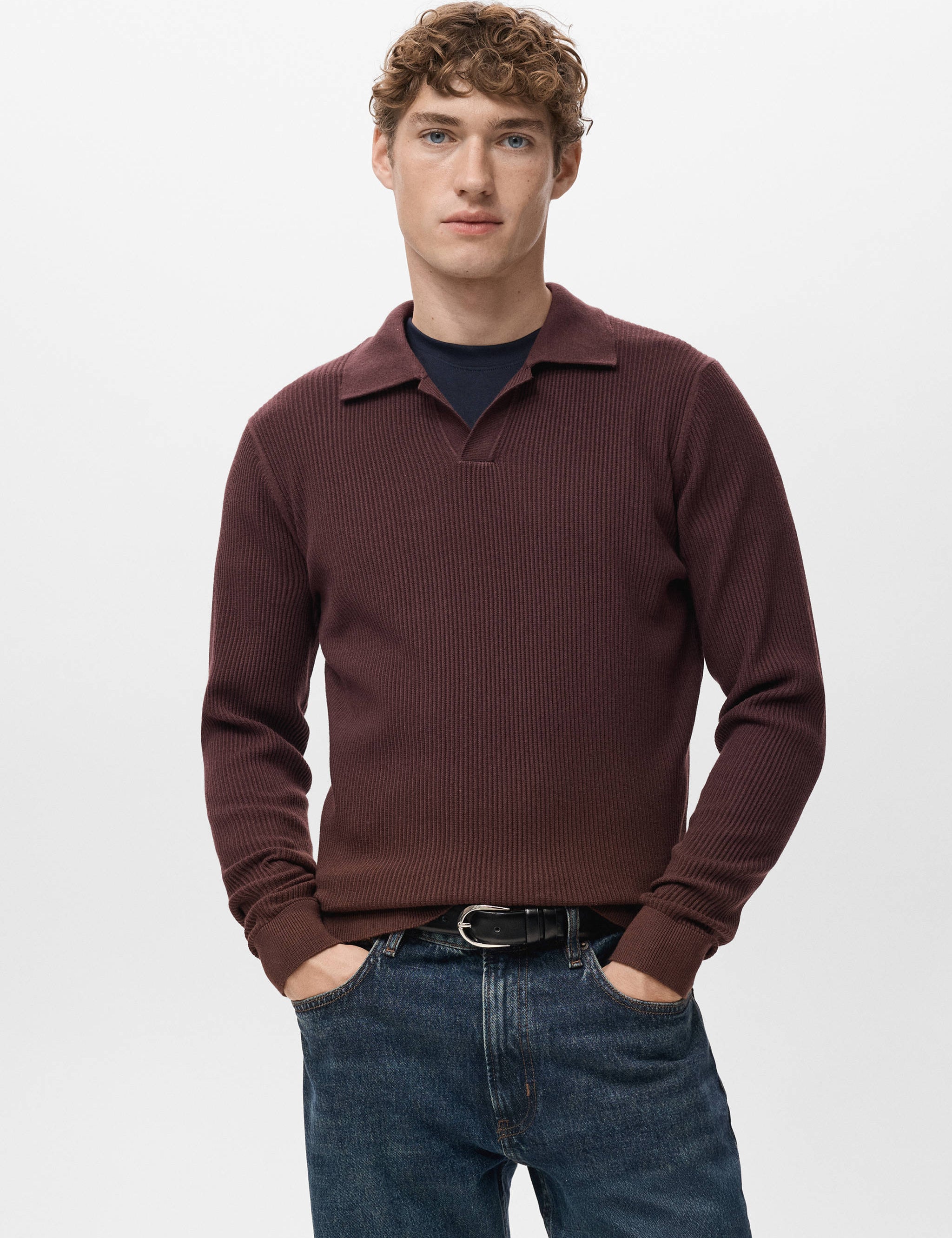 Mango poloshirt antiguas in eggplant-002