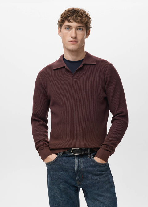 Mango poloshirt antiguas in eggplant