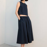 Mango top poppy in navy-001