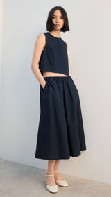 Mango top poppy in navy-001