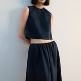 Mango top poppy in navy-002