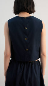 Mango top poppy in navy-003