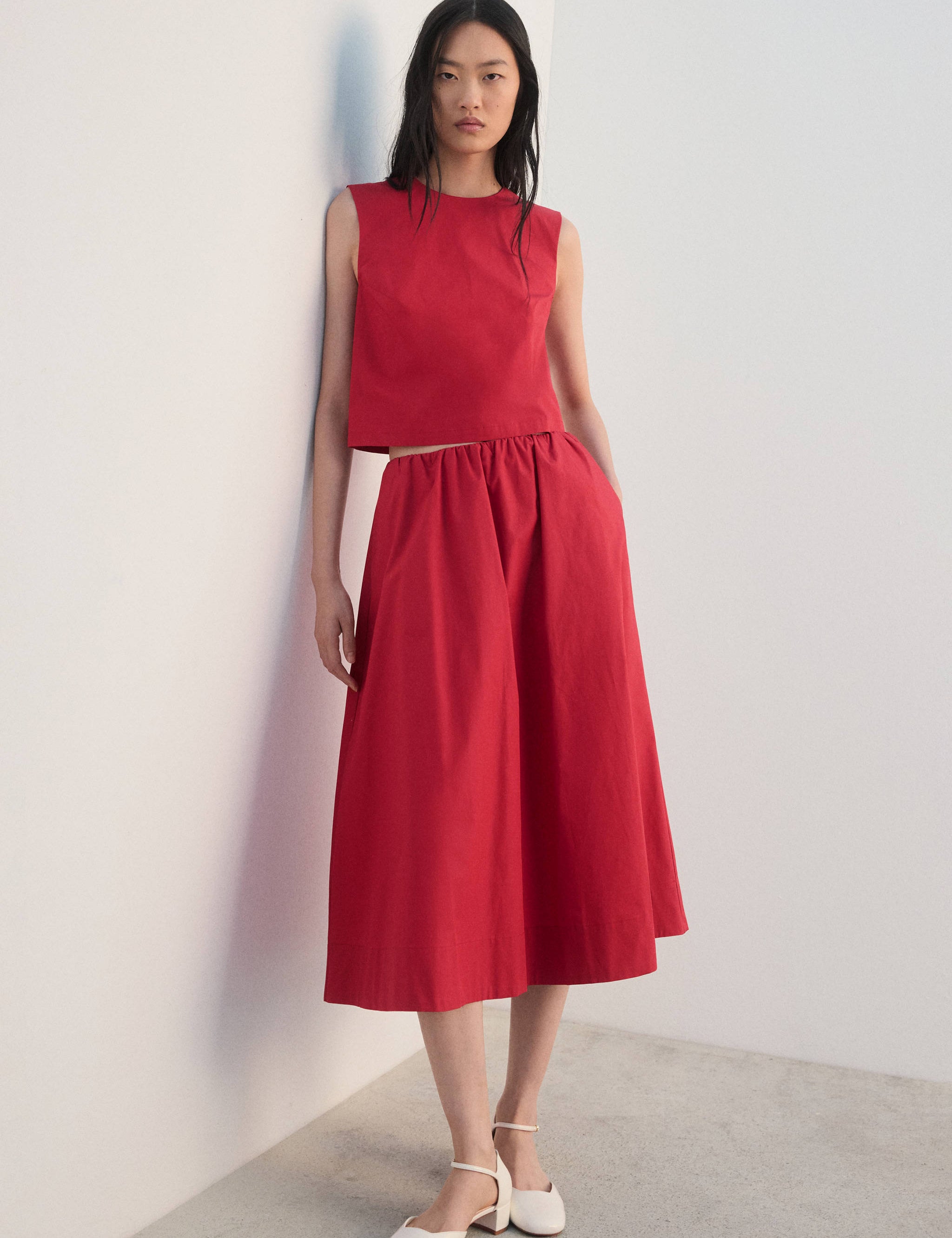 Mango top poppy in red-001