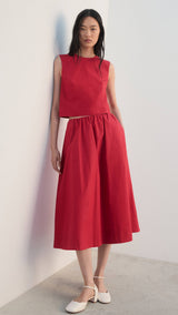 Mango top poppy in red-001