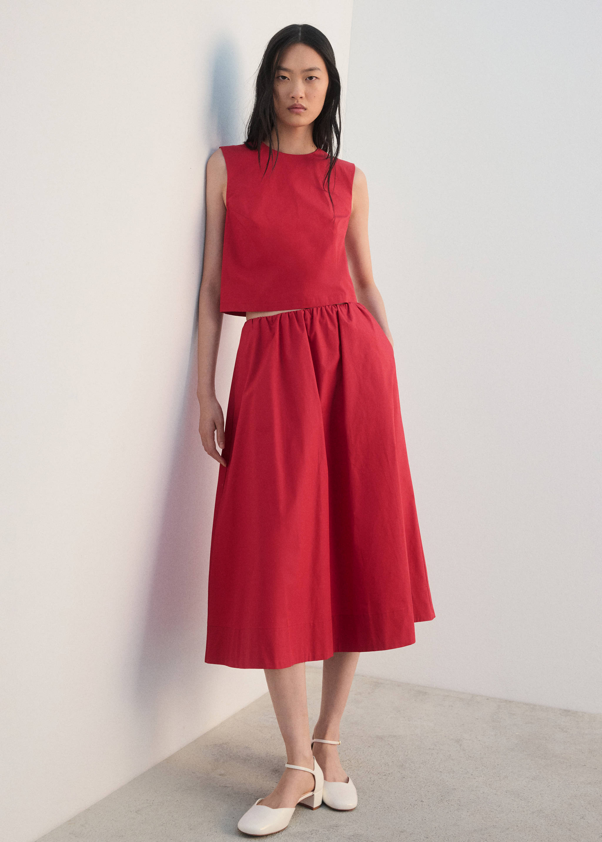 Mango top poppy in red-001