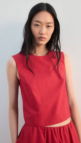 Mango top poppy in red-002