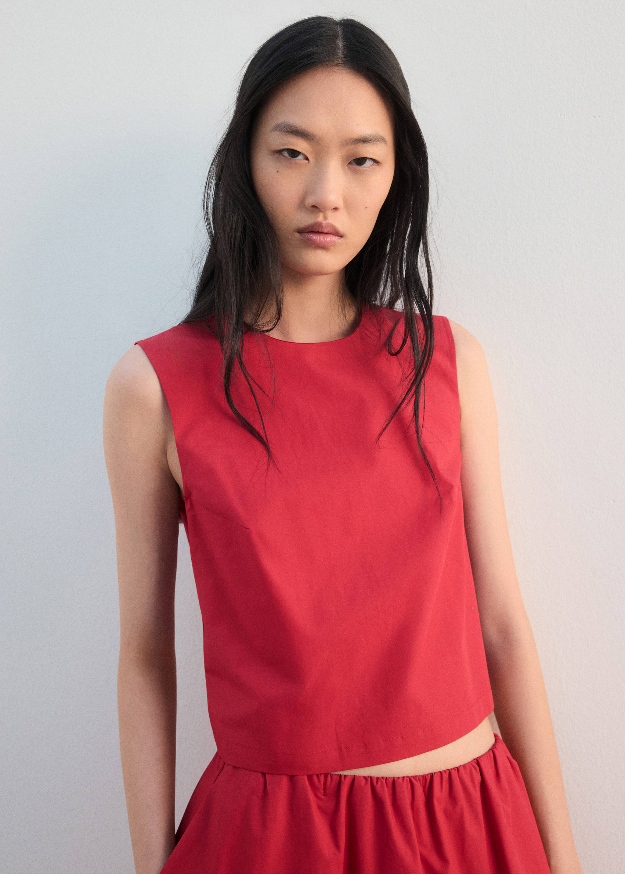 Mango top poppy in red-002