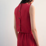 Mango top poppy in red-003