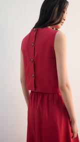 Mango top poppy in red-003