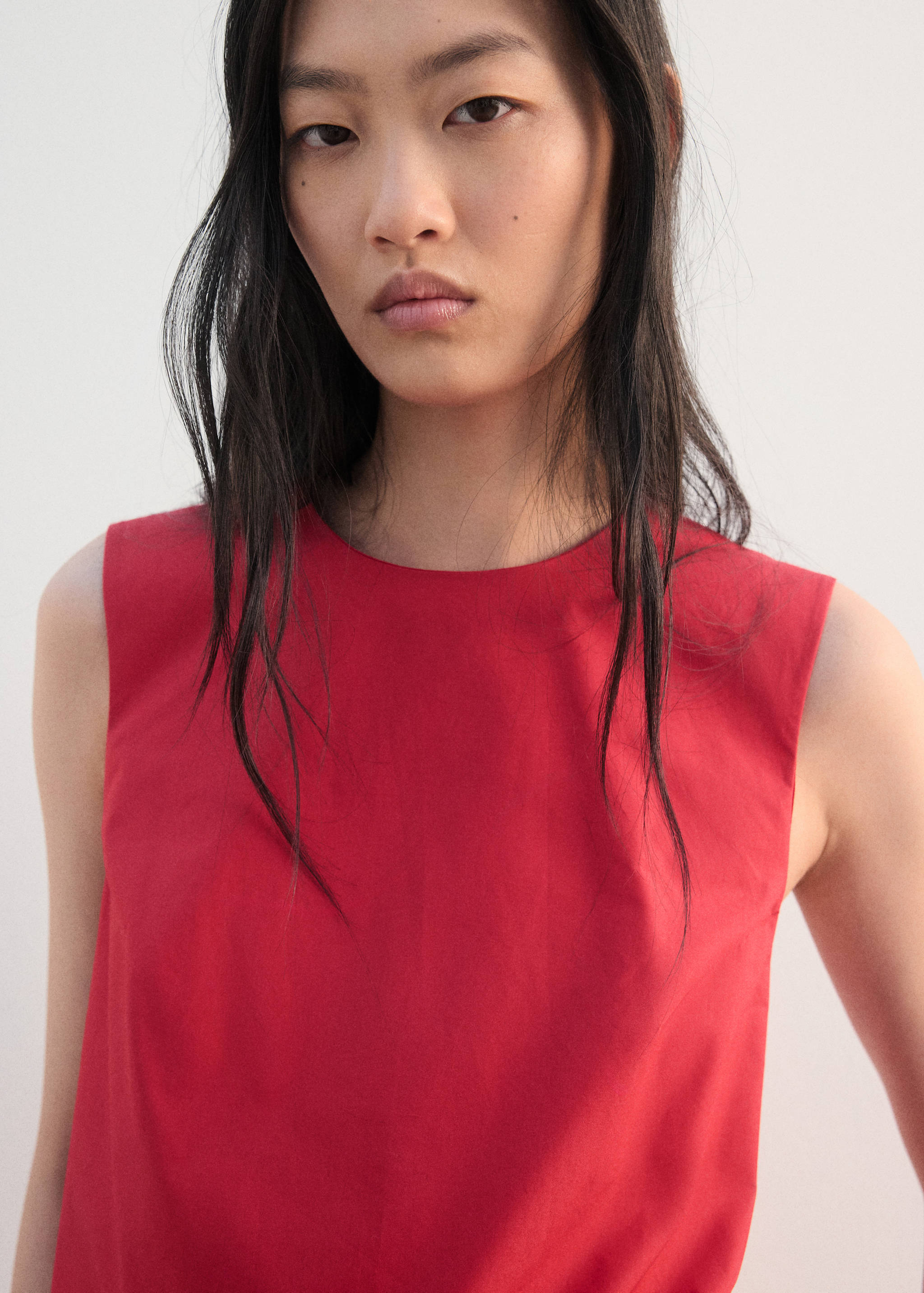 Mango top poppy in red-004