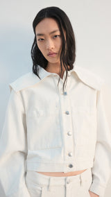 Mango jacket marine in off white - Image 1