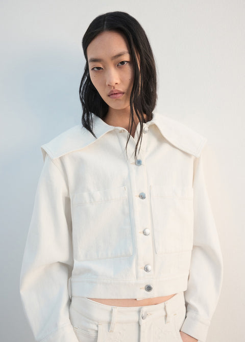 Mango jacket marine in off white