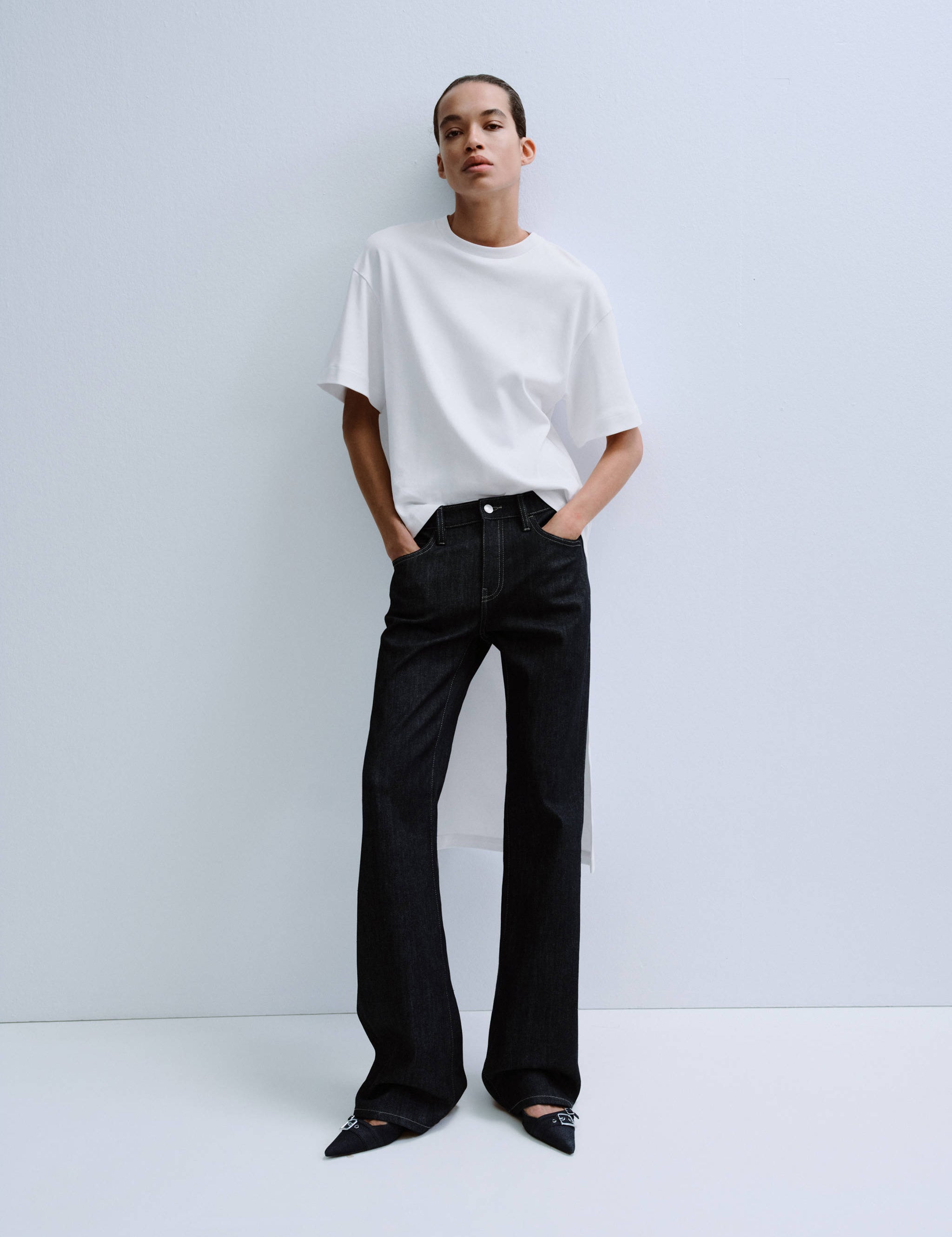 Mango t-shirt iris in white-001