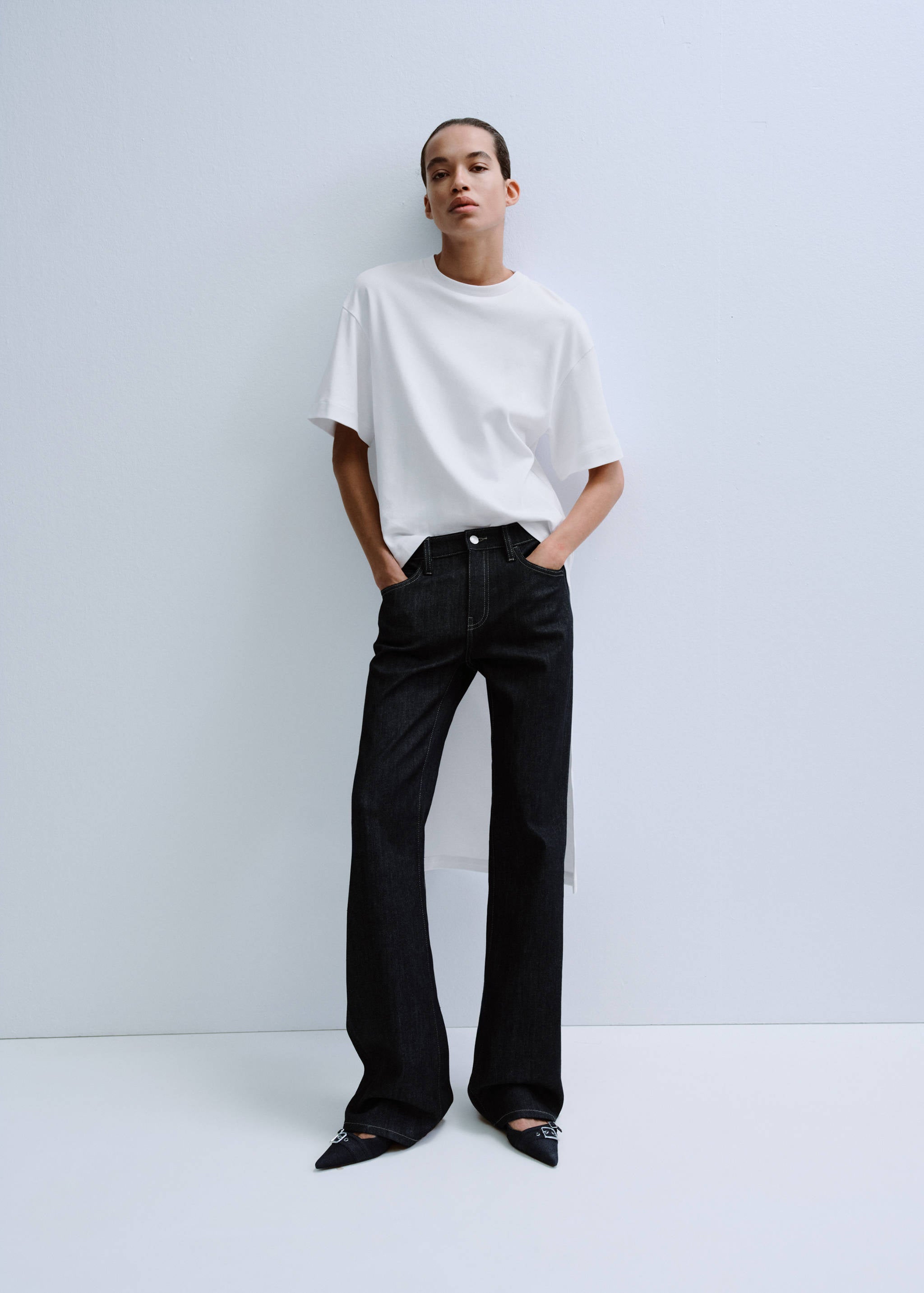 Mango t-shirt iris in white-001