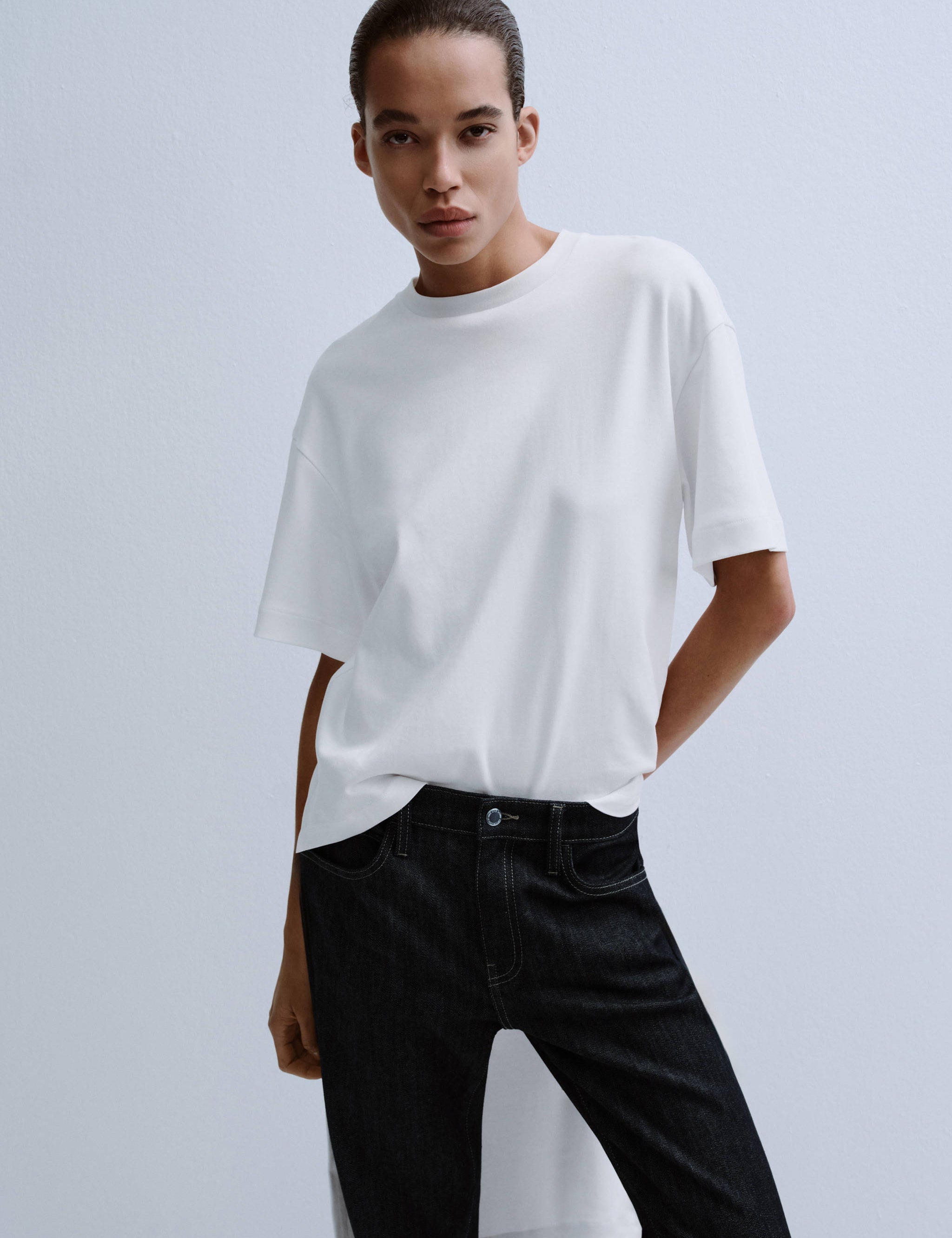 Mango t-shirt iris in white-002