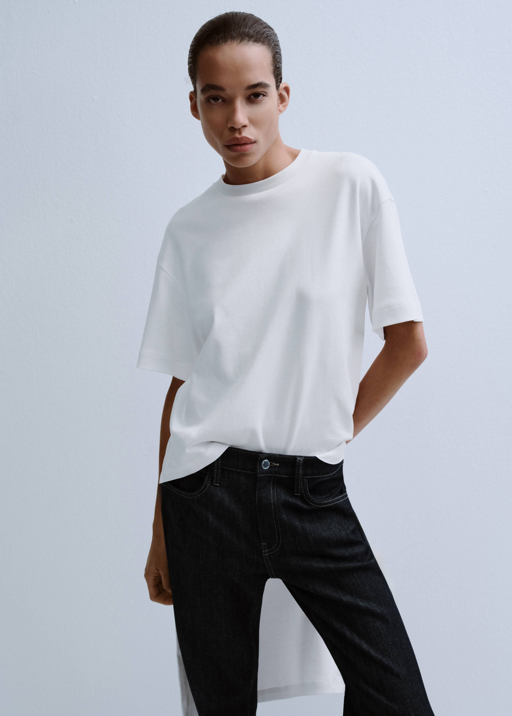 Mango t-shirt iris in white-002